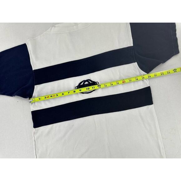 Gucci Men’s T Shirt Sz L Logo Navy Blue White Stripe Nautical Old Money Luxury - Picture 5 of 10